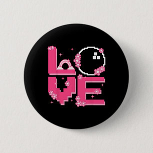 Macaron Rond 5 Cm Pixel Art Retro 60s les années 70 Style Hippie ten