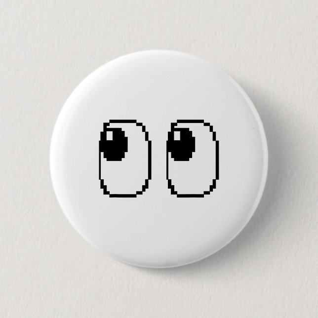Macaron Rond 5 Cm Pixel Ghost Eyes Halloween Game Group Costume (Devant)