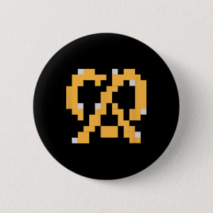 Macaron Rond 5 Cm Pixel Pretzel jeu vidéo des années 80 Halloween gr