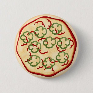 Macaron Rond 5 Cm Pizza aux poivrons rouges et verts