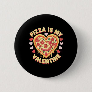 Macaron Rond 5 Cm Pizza est mon cœur de la Saint-Valentin Drôle de a