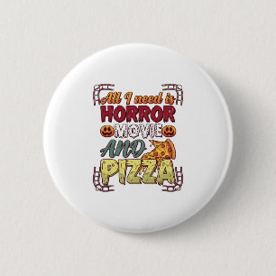 Macaron Rond 5 Cm Pizza Film d'Horreur Halloween Citrouille Crâne Tr