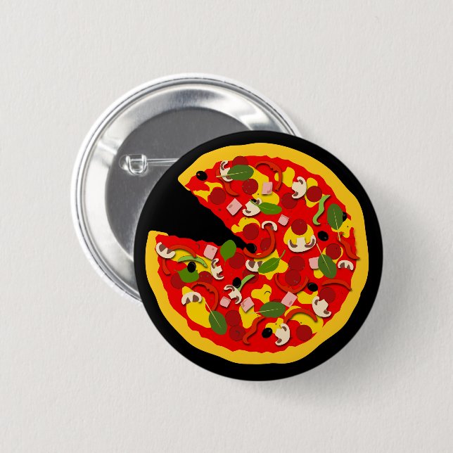 Macaron Rond 5 Cm Pizza Lover (Devant & derrière)