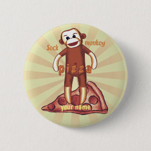 Macaron Rond 5 Cm Pizza Singe Chaussette