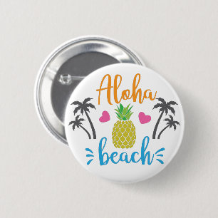 Macaron Rond 5 Cm Plage Aloha