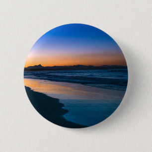 Macaron Rond 5 Cm Plage de Belongil juste après le coucher du soleil