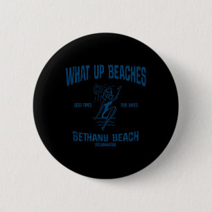Macaron Rond 5 Cm Plage de Bethany Delaware De Drôle Vintage Plages