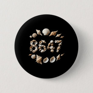 Macaron Rond 5 Cm Plage de coquillages Été ambiance océan Style côti