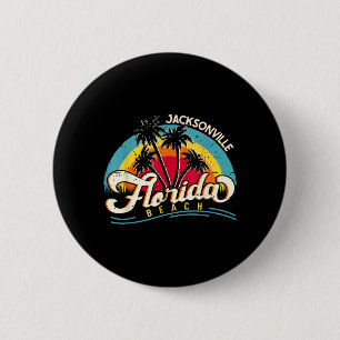 Macaron Rond 5 Cm Plage de Jacksonville Floride Coucher de soleil vi
