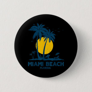 Macaron Rond 5 Cm Plage de Miami Voyage Vacances Floride