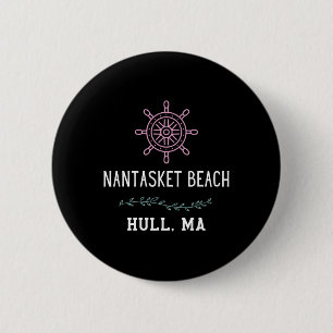 Macaron Rond 5 Cm Plage de Nantasket tendance à Hull Machusetts Vaca