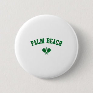 Macaron Rond 5 Cm Plage de palmiers pickleball vert 