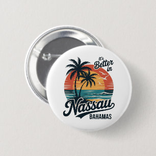 Macaron Rond 5 Cm Plage d'été à Nassau Bahamas