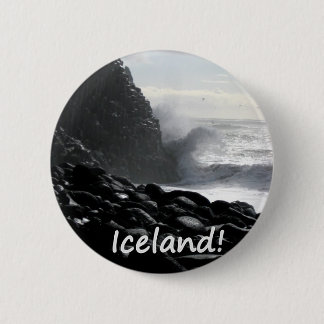 Macaron Rond 5 Cm Plage Islande de Reynisfjara