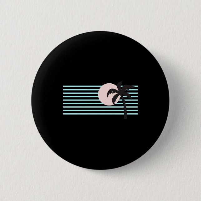 Macaron Rond 5 Cm Plage Parfaite (Devant)