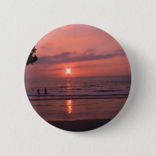 Macaron Rond 5 Cm Plage romantique Hawaii Sunset Ocean Beach