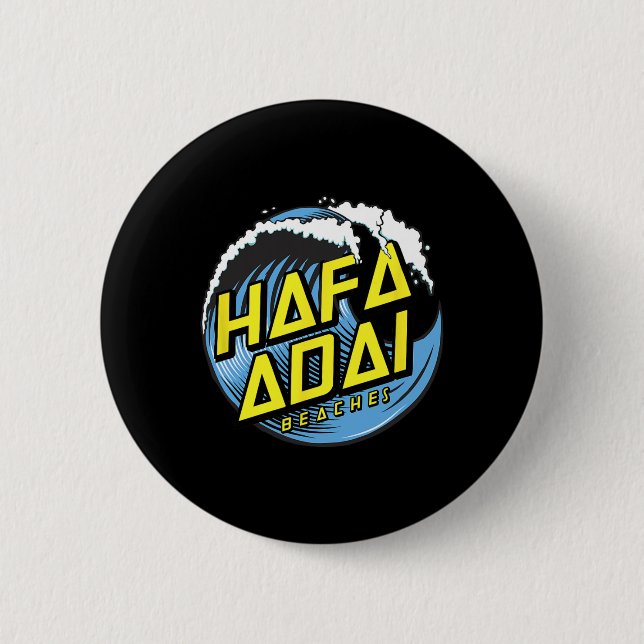 Macaron Rond 5 Cm Plages Tropical Wave Hafa Adai - 671 Gu Guam (Devant)