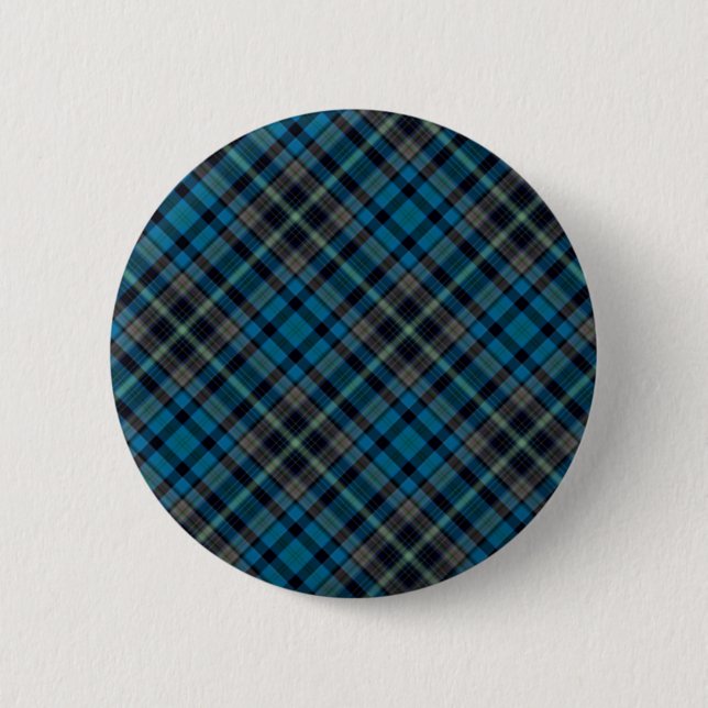 Macaron Rond 5 Cm Plaid bleu-foncé (Devant)