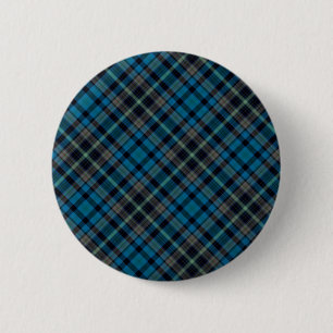 Macaron Rond 5 Cm Plaid bleu-foncé