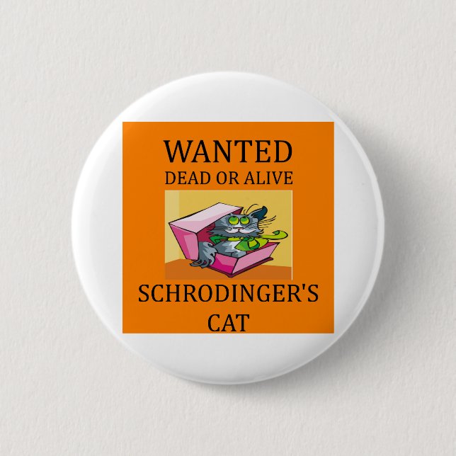 Macaron Rond 5 Cm plaisanterie du chat des schrodinger (Devant)