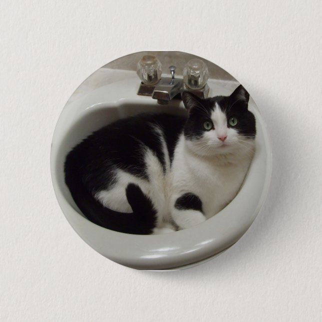 Macaron Rond 5 Cm Plaisir d'amoureux de les chats (Devant)
