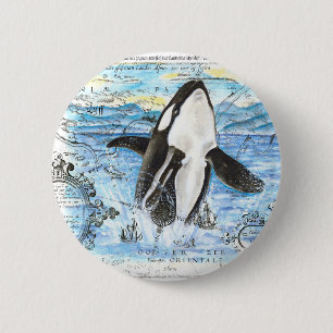 Macaron Rond 5 Cm Plan Breaching Orca