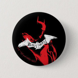 Macaron Rond 5 Cm Plan de Batman Spraypaint