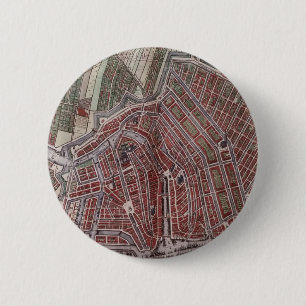 Macaron Rond 5 Cm Plan de ville réplique d'Amsterdam 1652