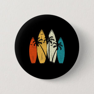 Macaron Rond 5 Cm Planche de surf vintage plage surf surfeur vague s