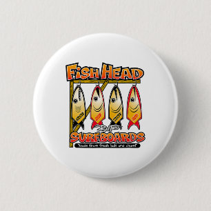 Macaron Rond 5 Cm Planches de surf D Tuna Fish Head pour surfer sur