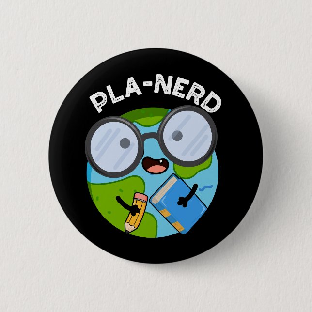 Macaron Rond 5 Cm Planerd Funny Planet Puns Dark BG (Devant)