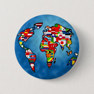 Macaron Rond 5 Cm Planète de drapeau