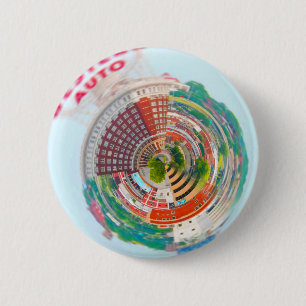 Macaron Rond 5 Cm Planète minuscule Kansas City de construction