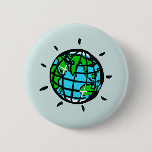 Macaron Rond 5 Cm Planète Terre -Conservation -Jour des terres