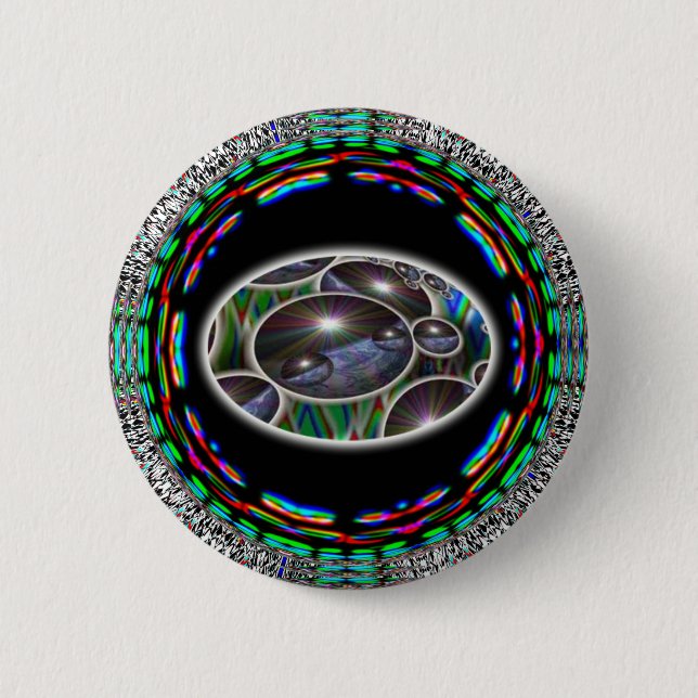 Macaron Rond 5 Cm Planète Terre Multi Echo Image (Devant)