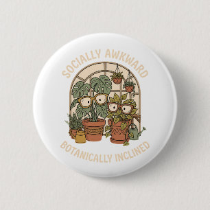 Macaron Rond 5 Cm Plante drôle maladroit socialement botaniquement i