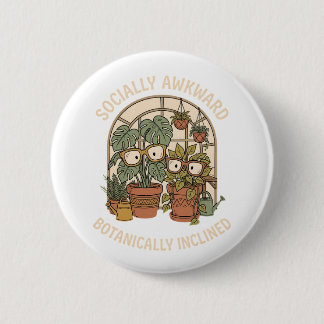 Macaron Rond 5 Cm Plante drôle maladroit socialement botaniquement i