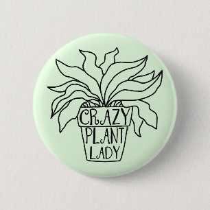 Macaron Rond 5 Cm Plante folle Lady Poted Houseplant