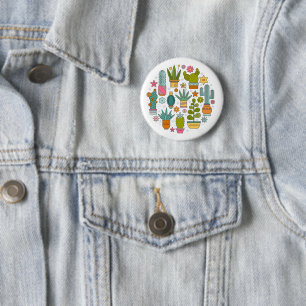 Macaron Rond 5 Cm plantes de cactus Animés