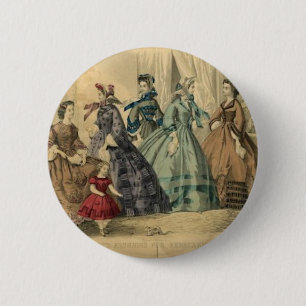 Macaron Rond 5 Cm Plat de mode victorien de livre des dames de Godey