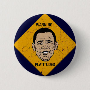 Macaron Rond 5 Cm Platitudes avertissant le bouton d'Obama
