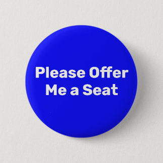 Macaron Rond 5 Cm Please Offer Me a Seat Blue