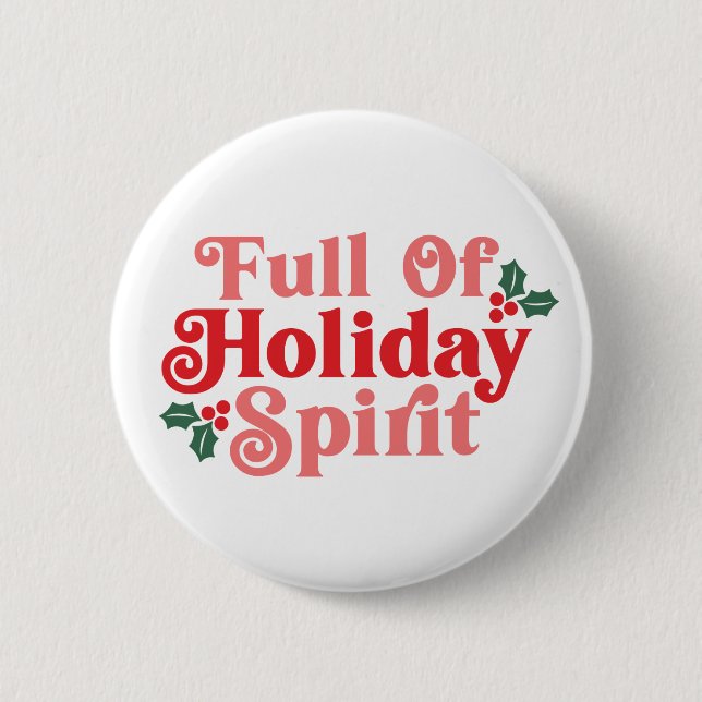 Macaron Rond 5 Cm Plein d'esprit de vacances - Typographie festive (Devant)