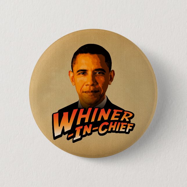 Macaron Rond 5 Cm Pleurnichard-Dans-Chef de Barack Obama (Devant)