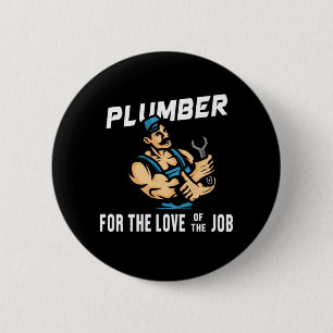 Macaron Rond 5 Cm Plomber Travail Profession Plumbing Pipe Craft Cad