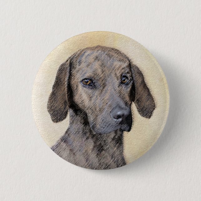 Macaron Rond 5 Cm Plott Peinture - Cute Original Chien Art (Devant)