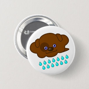 Macaron Rond 5 Cm Pluie Brown Chien Cloud -