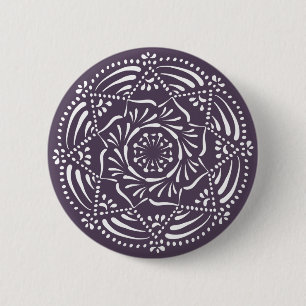 Macaron Rond 5 Cm Plum Mandala