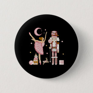 Macaron Rond 5 Cm Plum rose rétro Fairy Nutcracker Noël C