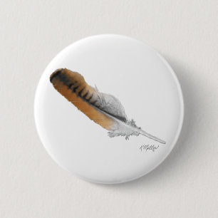 Macaron Rond 5 Cm plume de Buse à queue rousse